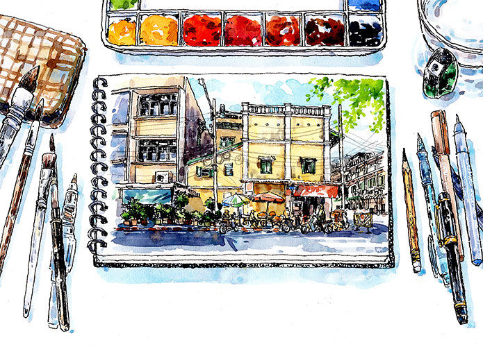 คนวาดเมือง Basic Line & Wash by Louis Sketcher