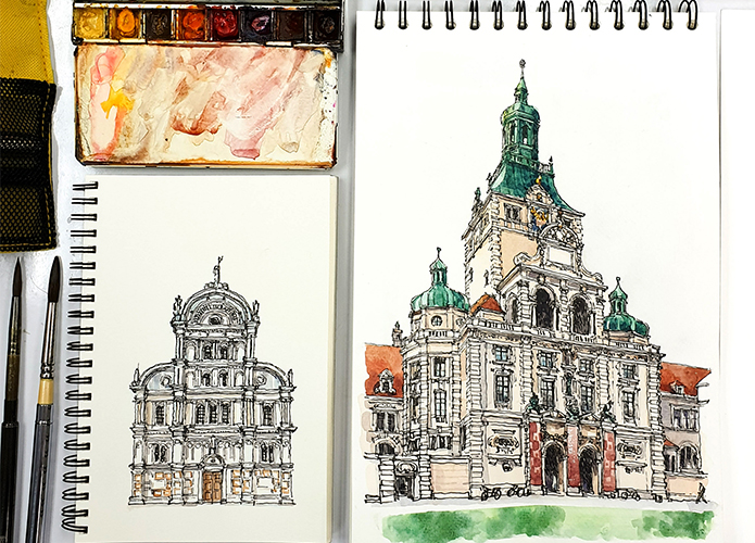 คนวาดเมือง Basic Line & Wash by Louis Sketcher